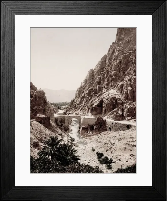 Framed Print : Vintage 19th century / 1900 photograph: El Kantara Gorge, Algeria Framed Print : Vintage 19th century / 1900 photograph: El Kantara Gorge, Algeria