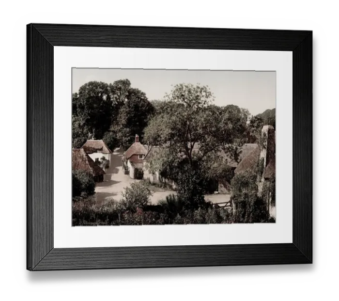 Framed Print : Vintage 19th century photograph: Cockington, a village near Torquay in the English county Framed Print : Vintage 19th century photograph: Cockington, a village near Torquay in the English county