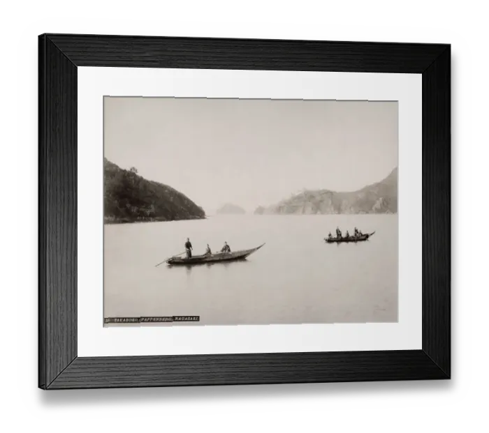 Framed Print : Vintage 19th century photograph: boats in the water at the entrance to Nagasaki harbour Framed Print : Vintage 19th century photograph: boats in the water at the entrance to Nagasaki harbour