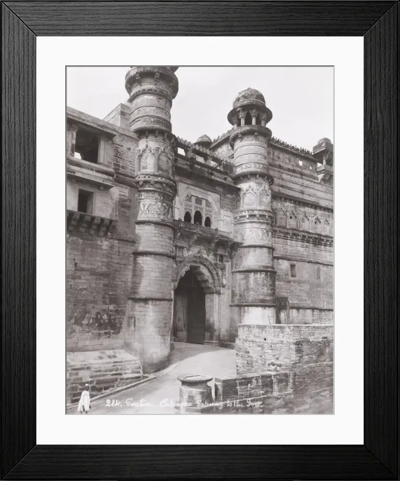 Framed Print : Late 19th century photograph: Entrance to the fort, Gwalior, India Framed Print : Late 19th century photograph: Entrance to the fort, Gwalior, India