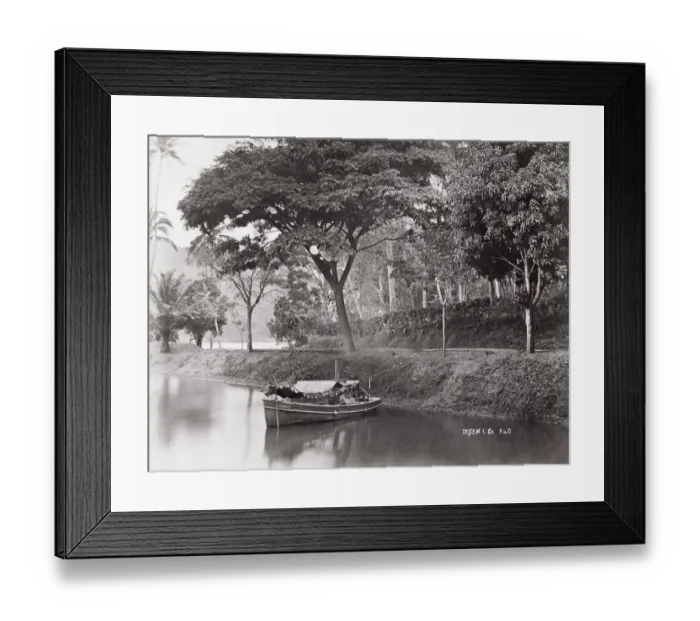 Framed Print : Late 19th century photograph: Boat on the lake, Kandy, Ceylon, Sri Lanka, Skeen studio Framed Print : Late 19th century photograph: Boat on the lake, Kandy, Ceylon, Sri Lanka, Skeen studio