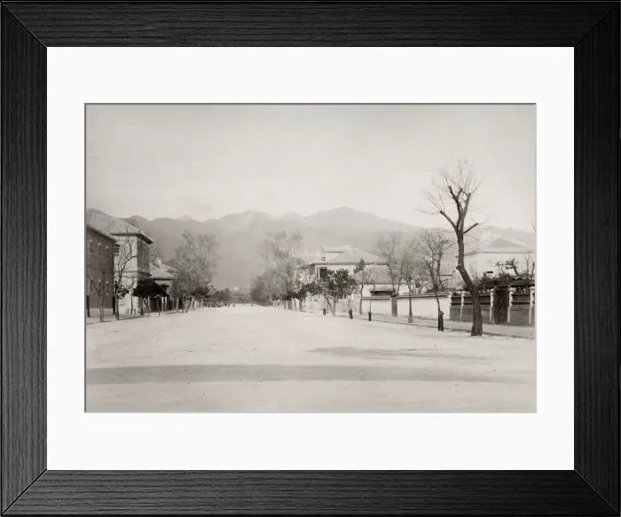 Framed Print : Late 19th century photograph: Street in Kobe, Japan Framed Print : Late 19th century photograph: Street in Kobe, Japan