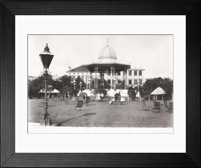 Framed Print : Late 19th century photograph: Bandstand and park, Shanghai, China Framed Print : Late 19th century photograph: Bandstand and park, Shanghai, China
