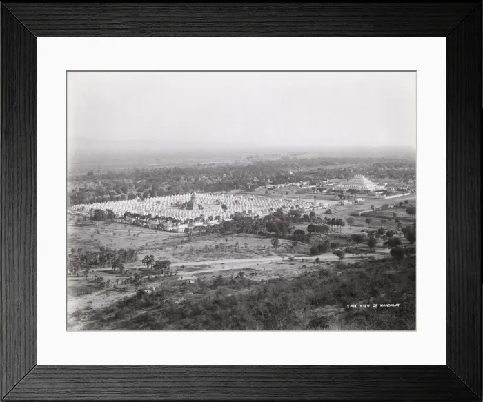 Framed Print : Late 19th century photograph: East view of Manadalay, pagodas, Burma, Myanmar Framed Print : Late 19th century photograph: East view of Manadalay, pagodas, Burma, Myanmar