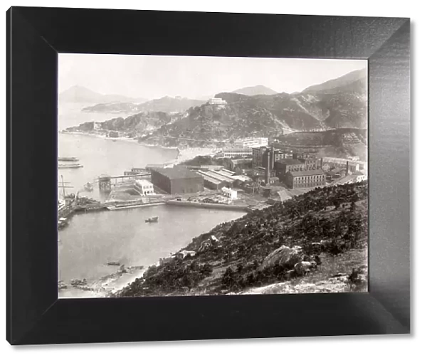 Factory and coastal view Hong Kong, c. 1890 s