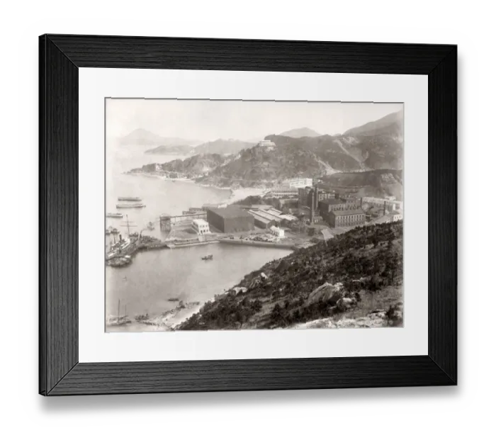 Framed Print : Factory and coastal view Hong Kong, c. 1890 s Framed Print : Factory and coastal view Hong Kong, c. 1890 s