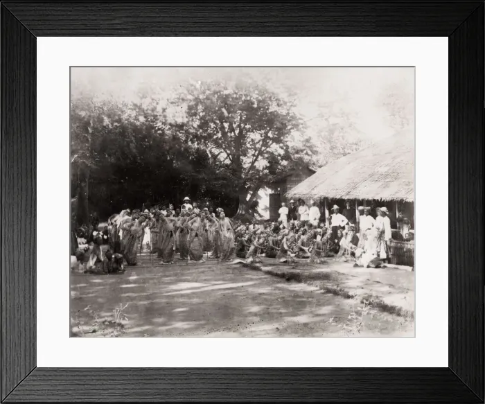 Framed Print : Vintage late 19th century photograph: Group of Burmese dancers, Burma, Myanmar Framed Print : Vintage late 19th century photograph: Group of Burmese dancers, Burma, Myanmar