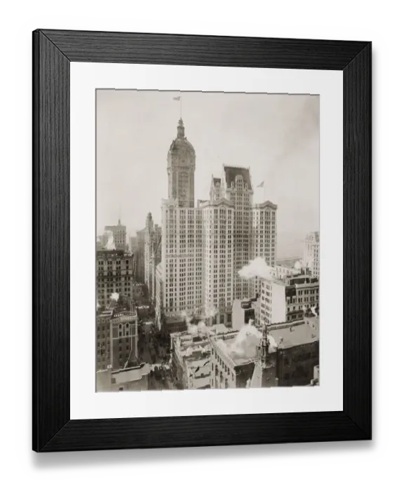 Framed Print : Vintage early 20th century press photograph: City Investing Building, Cortlandt Building Framed Print : Vintage early 20th century press photograph: City Investing Building, Cortlandt Building