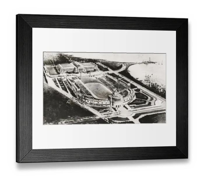 Framed Print : Vintage early 20th century press photograph: Soldier Field, stadium, Chicago Framed Print : Vintage early 20th century press photograph: Soldier Field, stadium, Chicago