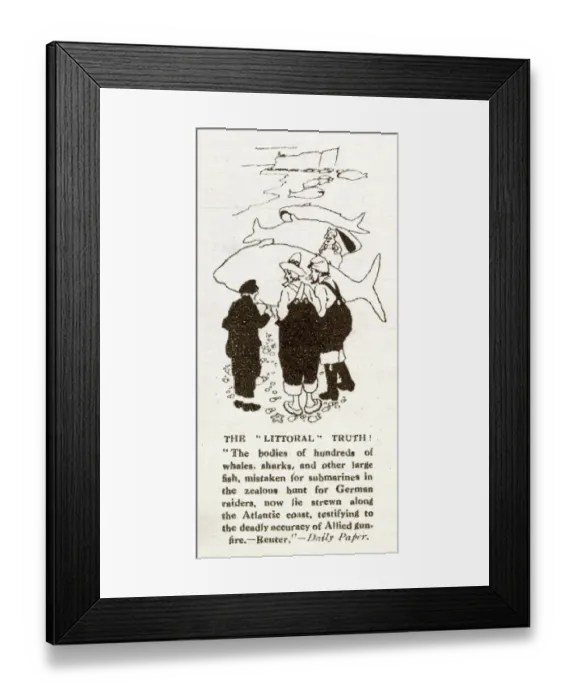 Framed Print : WW1 - Whales mistaken for submarines Framed Print : WW1 - Whales mistaken for submarines
