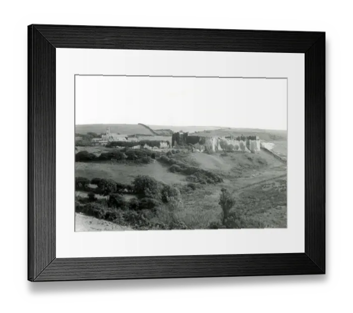 Framed Print : View of Manorbier Castle, near Tenby, South Wales Framed Print : View of Manorbier Castle, near Tenby, South Wales