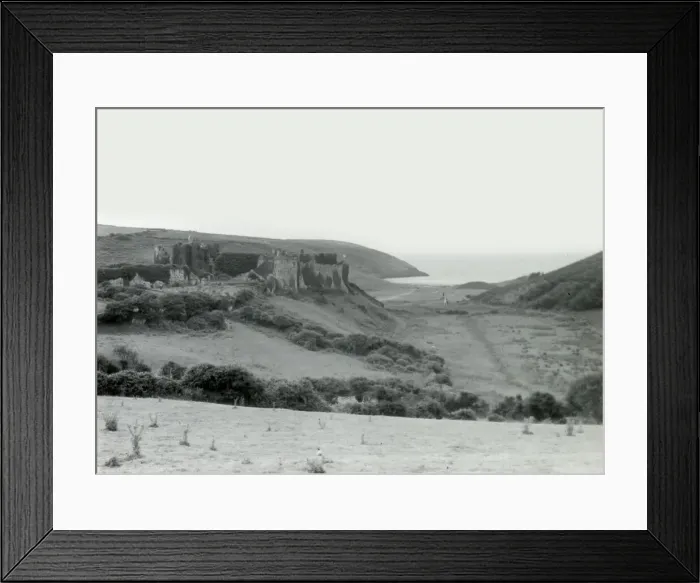 Framed Print : View of Manorbier Castle, near Tenby, South Wales Framed Print : View of Manorbier Castle, near Tenby, South Wales