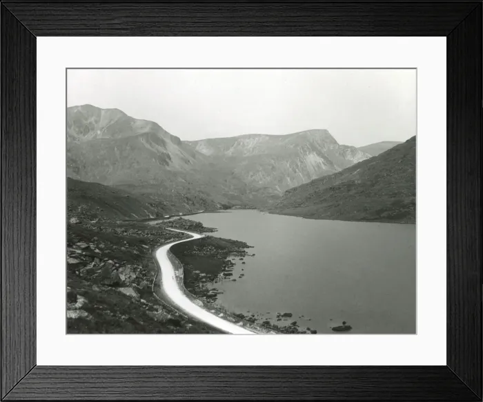 Framed Print : Road by a lake, Snowdonia National Park, North Wales Framed Print : Road by a lake, Snowdonia National Park, North Wales