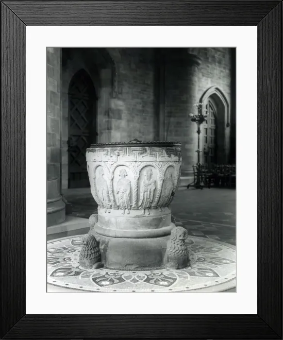 Framed Print : Font, Hereford Cathedral, Herefordshire, England Framed Print : Font, Hereford Cathedral, Herefordshire, England