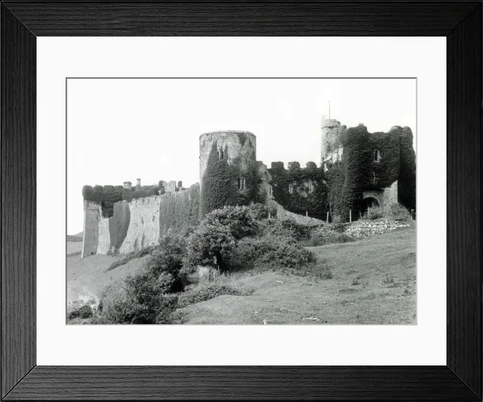 Framed Print : View of Manorbier Castle, near Tenby, South Wales Framed Print : View of Manorbier Castle, near Tenby, South Wales