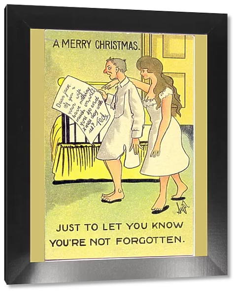 Comic postcard, ambiguous Christmas invitation Date: early 20th century