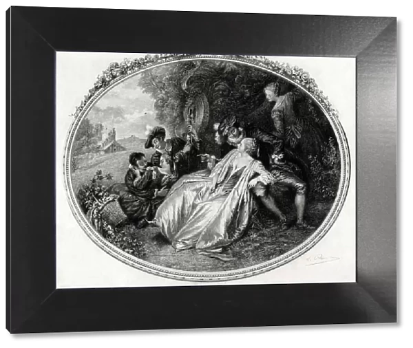 Amorous Youths, classical French engraving