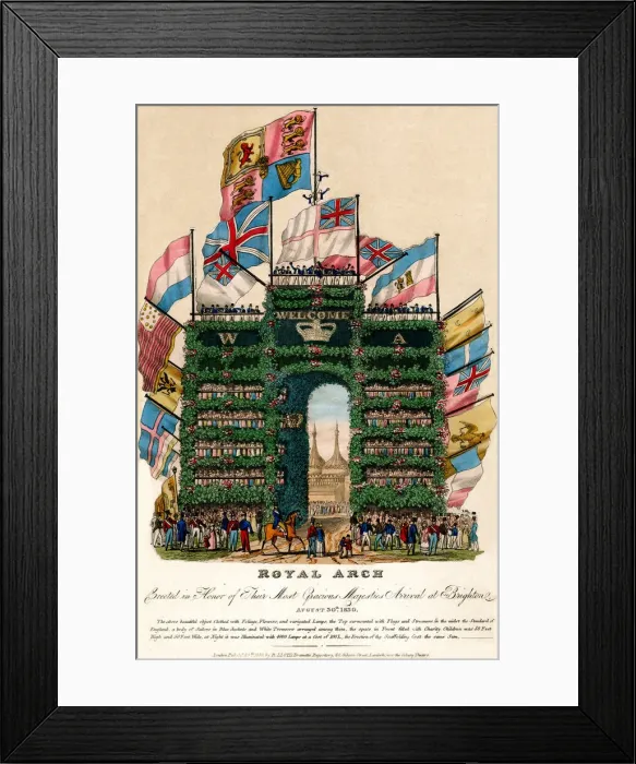Framed Print : Royal Arch, Brighton, erected for royal visit Framed Print : Royal Arch, Brighton, erected for royal visit