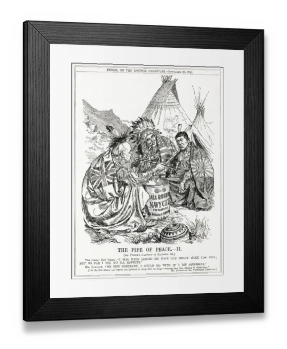 Framed Print : Cartoon, The Pipe of Peace II Framed Print : Cartoon, The Pipe of Peace II