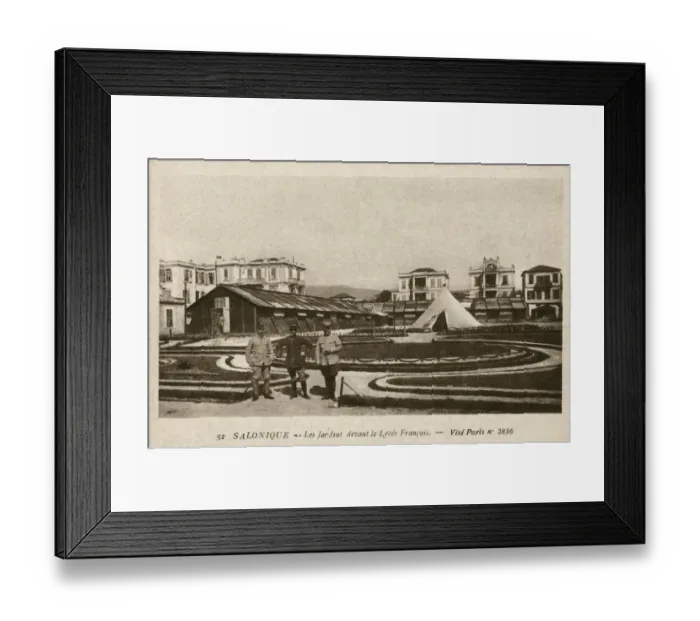Framed Print : WW1 - Thessaloniki, Greece - The Gardens by the French School - home to the 59th Regiment Framed Print : WW1 - Thessaloniki, Greece - The Gardens by the French School - home to the 59th Regiment