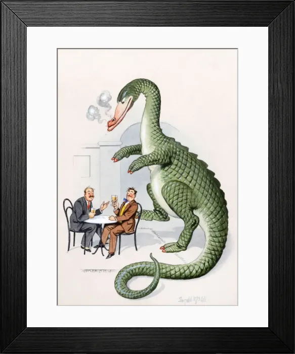 Framed Print : Comic postcard, Two men drinking in a pub Framed Print : Comic postcard, Two men drinking in a pub
