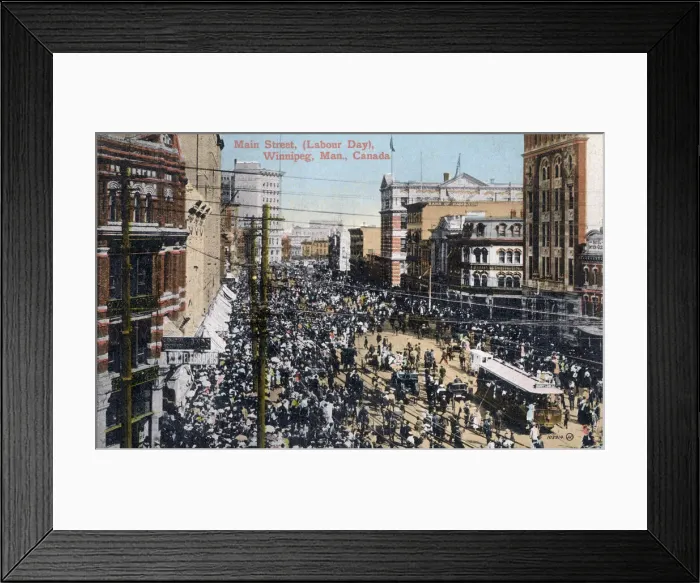 Framed Print : Main Street, Labour Day, Winnipeg, Manitoba, Canada. Date: circa 1905 Framed Print : Main Street, Labour Day, Winnipeg, Manitoba, Canada. Date: circa 1905