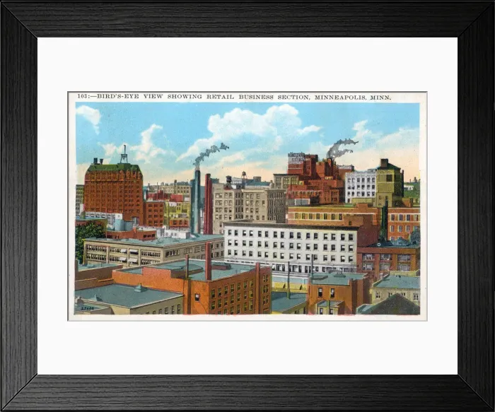Framed Print : Birds eye view - Retail Business Section - Minneapolis, Minnesota, USA Framed Print : Birds eye view - Retail Business Section - Minneapolis, Minnesota, USA