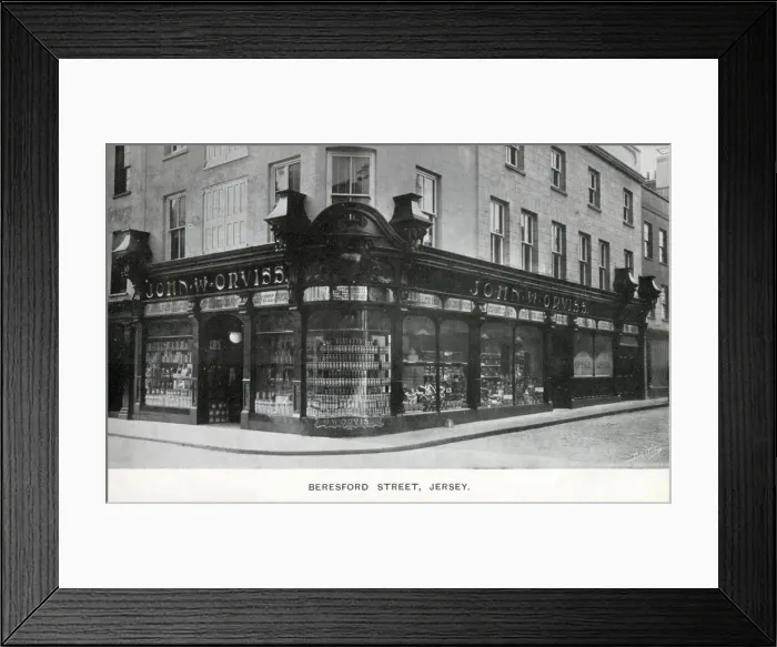 Framed Print : John W Orviss shop - Beresford Street, Jersey, Channel Is Framed Print : John W Orviss shop - Beresford Street, Jersey, Channel Is