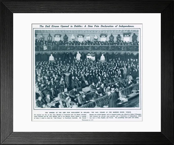 Framed Print : Dail Eirann opened in Dublin - Sinn Fein declaration Framed Print : Dail Eirann opened in Dublin - Sinn Fein declaration