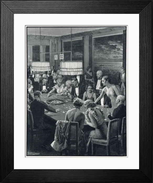 Framed Print : Gambling taking place on a terrace on a summers evening in Monte Carlo. Date: 1934 Framed Print : Gambling taking place on a terrace on a summers evening in Monte Carlo. Date: 1934