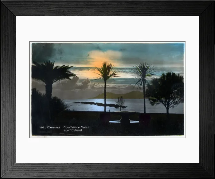 Framed Print : Sunset over the Massif de l Esterel, a Mediterranean coastal mountain range - as viewed Framed Print : Sunset over the Massif de l Esterel, a Mediterranean coastal mountain range - as viewed