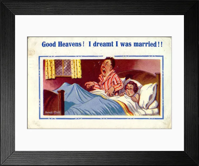 Framed Print : Comic postcard, I dreamt I was married Framed Print : Comic postcard, I dreamt I was married