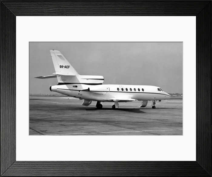 Framed Print : Dassault Falcon 50 9K-AEF Framed Print : Dassault Falcon 50 9K-AEF