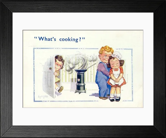 Framed Print : Comic postcard, Whats cooking? Date: 20th century