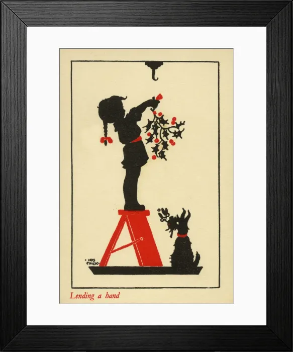Framed Print : Greetings card design - Lending a hand Framed Print : Greetings card design - Lending a hand