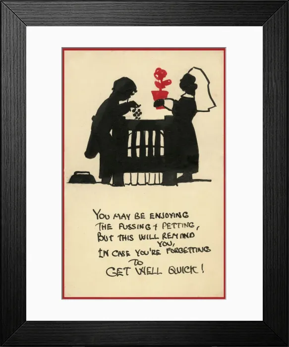 Framed Print : Postcard design artwork - Get well quick Framed Print : Postcard design artwork - Get well quick