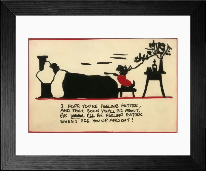 Framed Print : Postcard design artwork - Get well soon Framed Print : Postcard design artwork - Get well soon