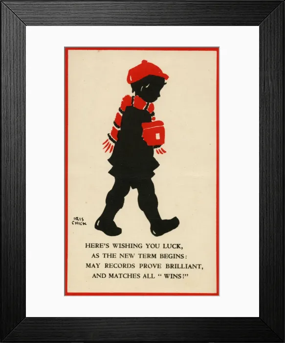 Framed Print : Postcard design - Wishing you Luck, as the new term begins Framed Print : Postcard design - Wishing you Luck, as the new term begins