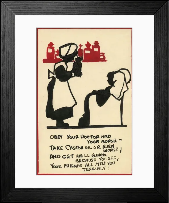 Framed Print : Postcard design artwork - Obey your Doctor and your Nurse Framed Print : Postcard design artwork - Obey your Doctor and your Nurse