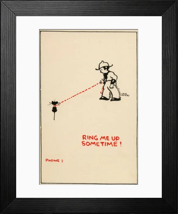 Framed Print : Postcard design - Ring me up sometime Framed Print : Postcard design - Ring me up sometime