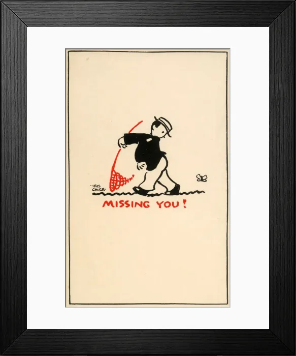 Framed Print : Postcard design - Missing you Framed Print : Postcard design - Missing you