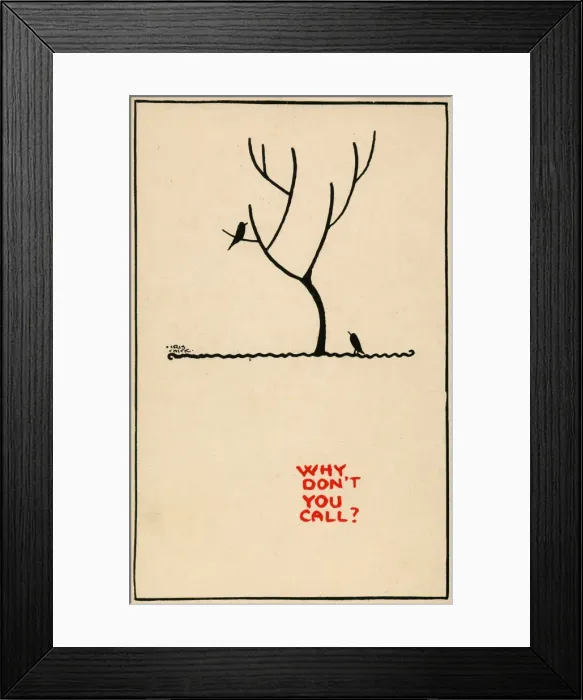 Framed Print : Postcard design - Why don t you call? Framed Print : Postcard design - Why don t you call?