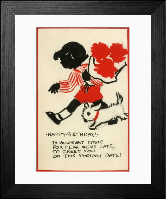 Framed Print : Postcard design artwork - Happy Birthday Framed Print : Postcard design artwork - Happy Birthday