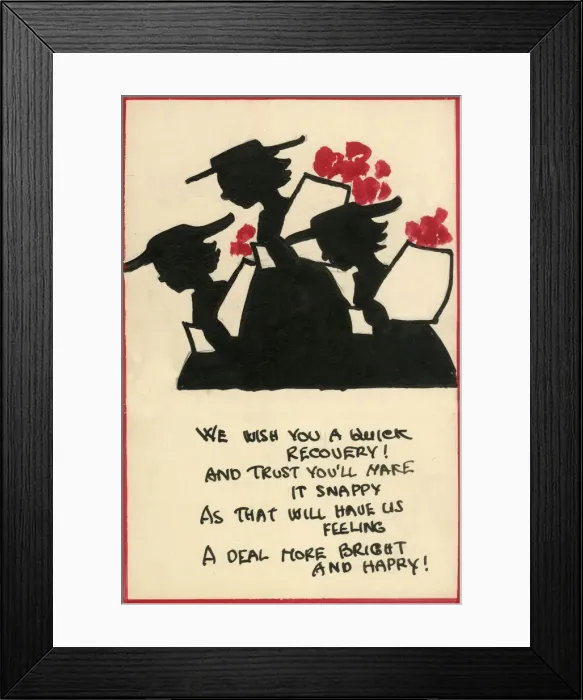Framed Print : Postcard design artwork - We wish you a quick recovery Framed Print : Postcard design artwork - We wish you a quick recovery