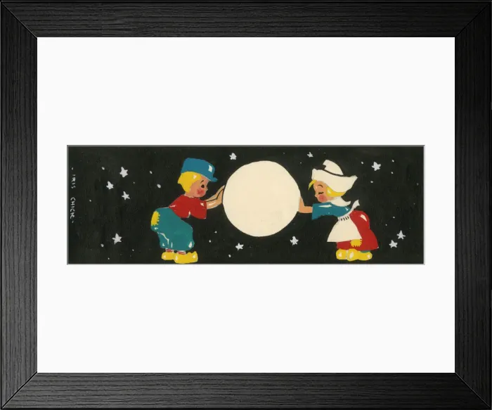 Framed Print : Artwork suggestion for Party Tableware - Two Dutch children Framed Print : Artwork suggestion for Party Tableware - Two Dutch children