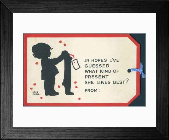 Framed Print : Happy Family gift card - Little girl and stocking Framed Print : Happy Family gift card - Little girl and stocking