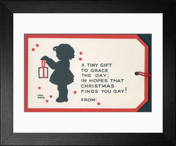 Framed Print : Happy Family gift card - Little girl and parcel Framed Print : Happy Family gift card - Little girl and parcel