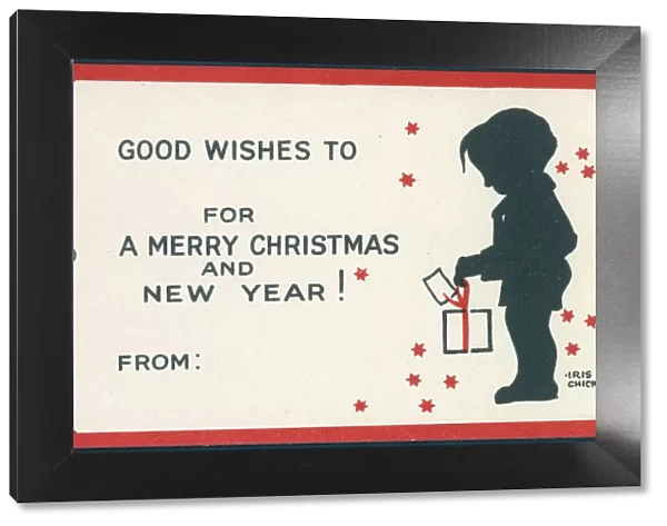 Happy Family gift card - Little boy and parcel with tag