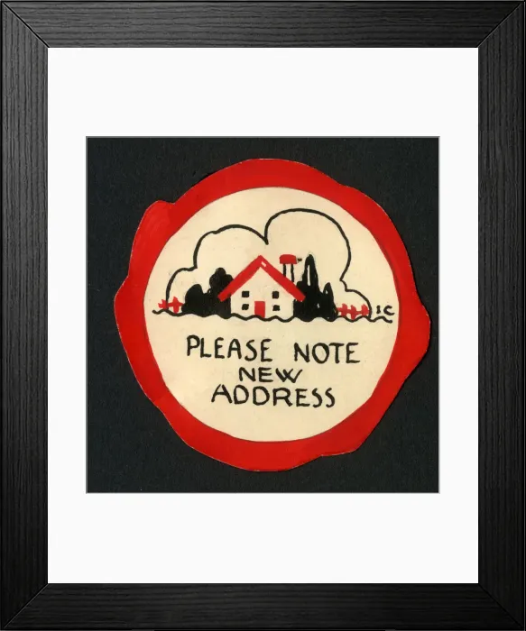 Framed Print : Small circular gift tag - original artwork - New address Framed Print : Small circular gift tag - original artwork - New address
