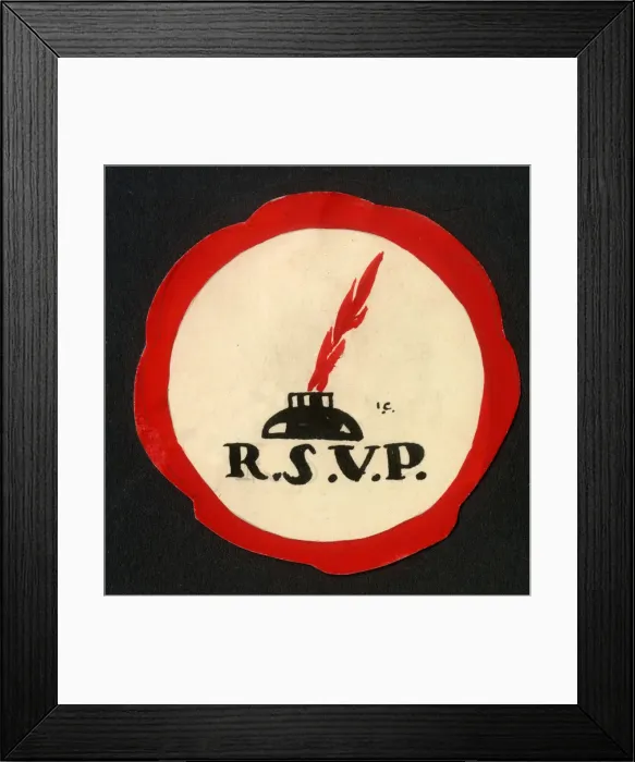 Framed Print : Small circular gift tag - original artwork - RSVP Framed Print : Small circular gift tag - original artwork - RSVP